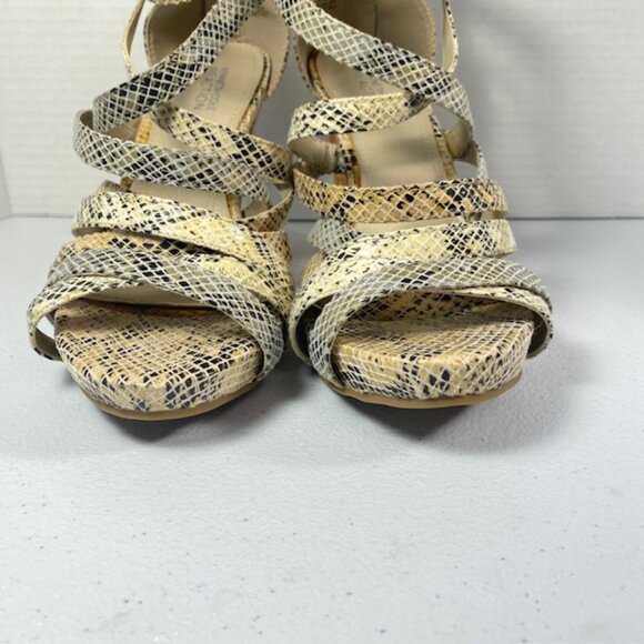 Kenneth Cole Reaction Sandals Women’s 8M Strappy Cork 4" Heel Open Toe Shoe - Picture 2 of 15